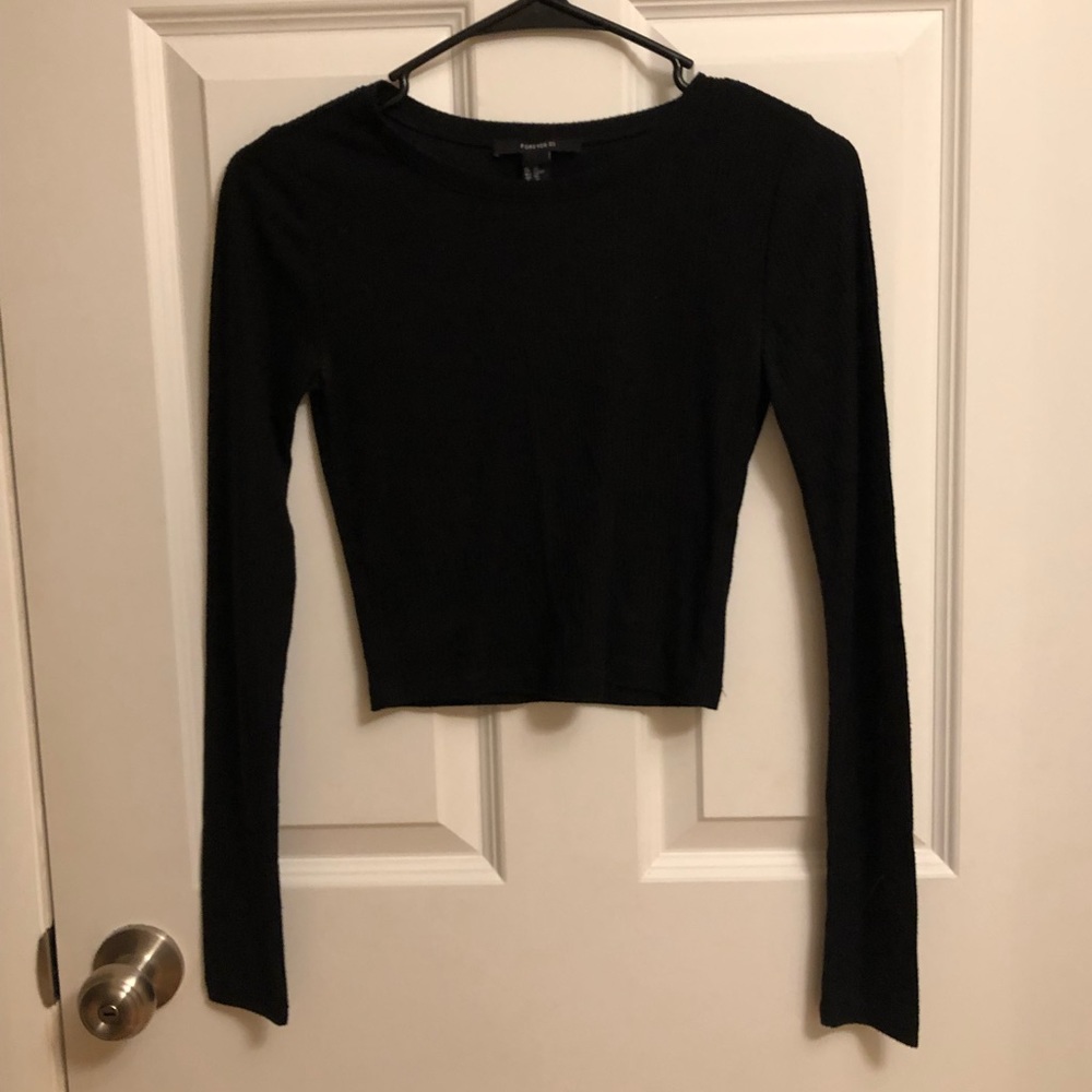 F21 Black Ribbed Top